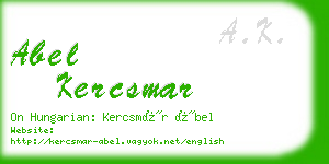 abel kercsmar business card